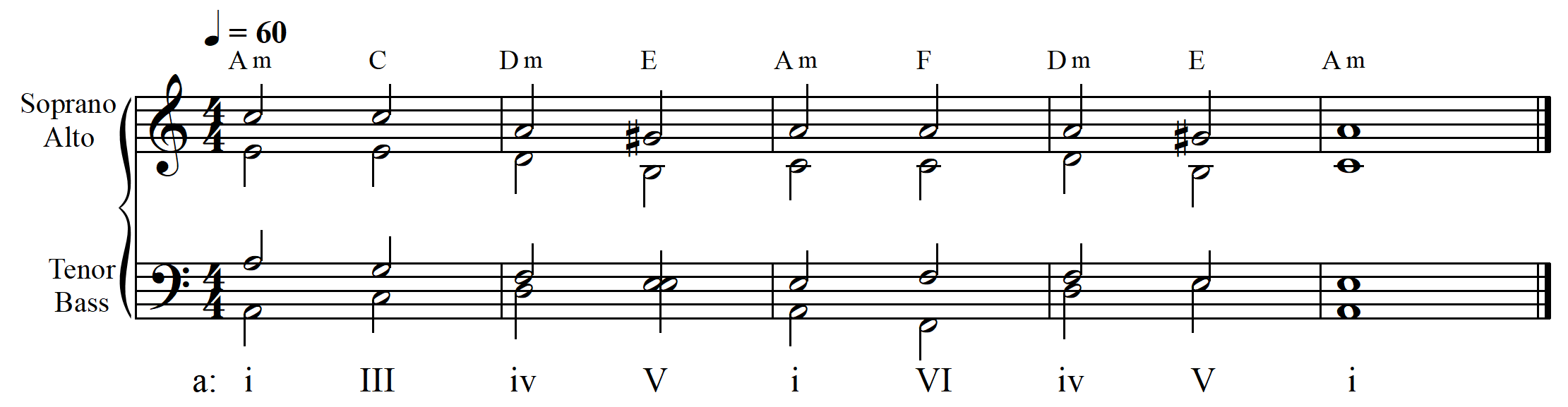 harmonic dictation simple meter example 1